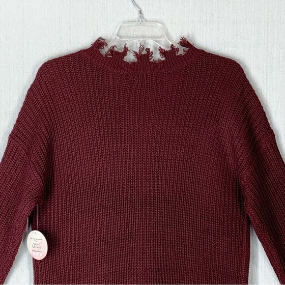 Full Circle Trends~NWT~Long Sleeve Cable Knit Frayed Edge Sweater Dress~Sz 1X - Picture 8 of 14